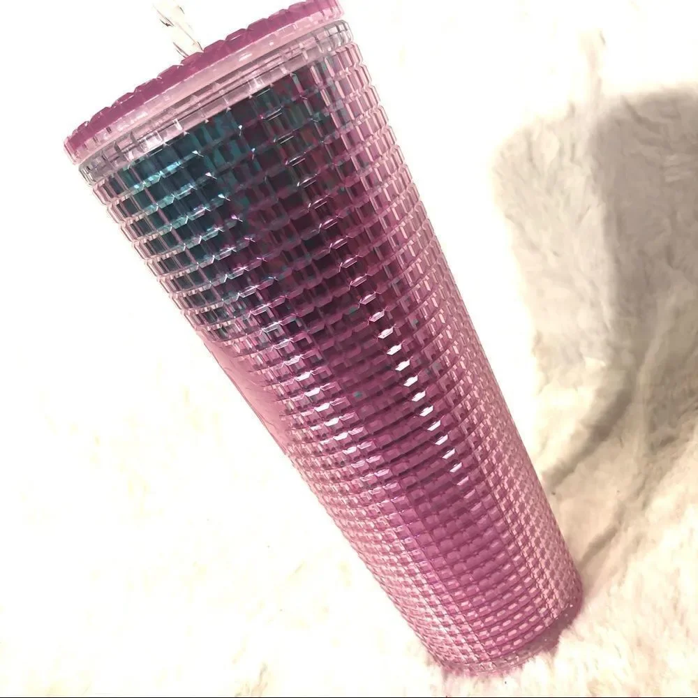 Starbucks 2021 Summer grid faceted jewel cold cup NEW NWT coffee tea straw lid